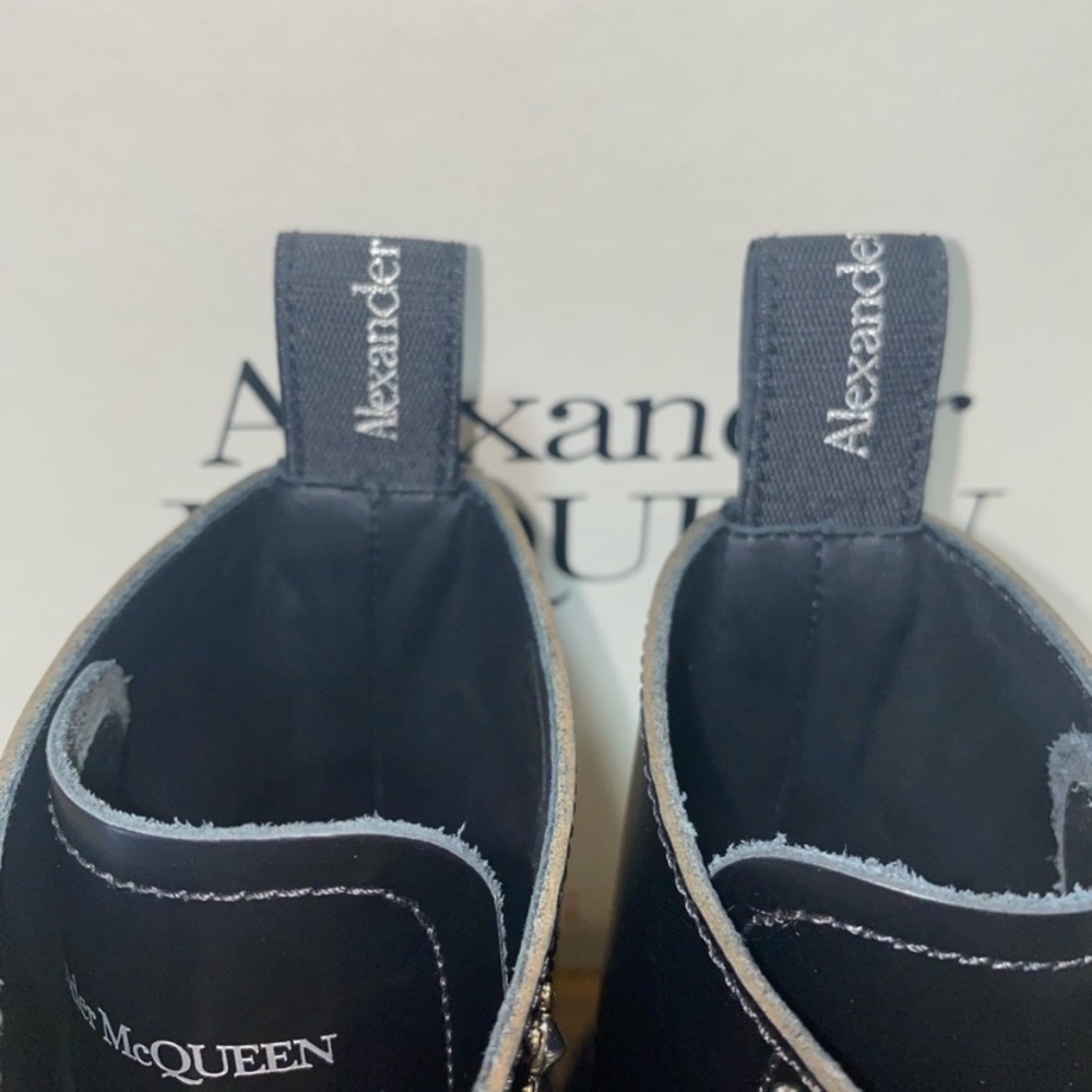 ❤️ ALEXANDER MCQUEEN Ankle Boots Logo Metallic - Picture 9 of 11